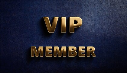 VIP Membership Gold Badge on Blue Background