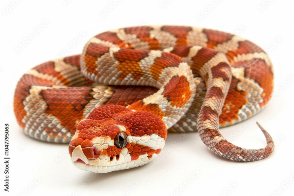 Poster striking madagascar giant hognose snake is elegantly coiled featuring a unique upturned snout displa