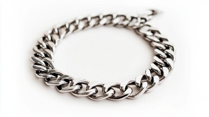 Obraz premium silver bracelet on white background