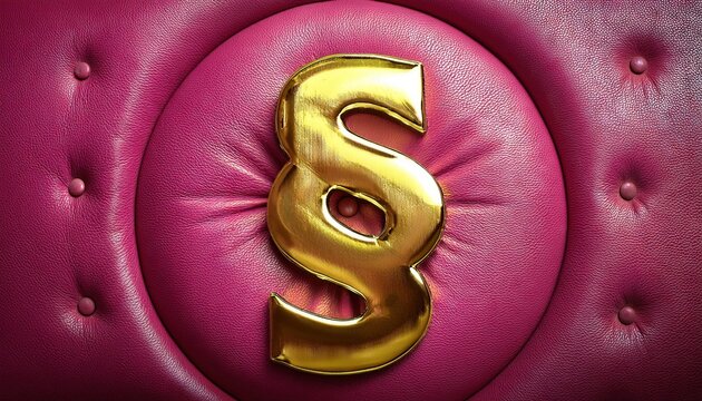 Stylish Golden Paragraph Symbol on Pink Background