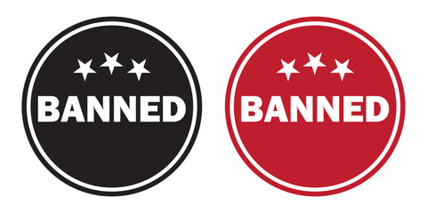 Banned Rubber Stamp Seal icon Vector. Banned Rubber icon Stamp on Grunge style. vector illustration.