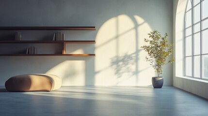 Fototapeta premium Sunlit Modern Living Room