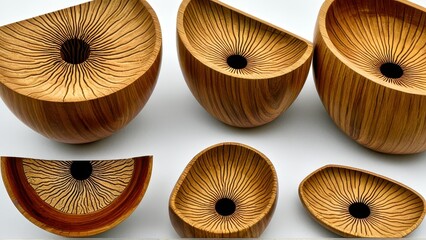 Obraz premium Stunning microscopic wood textures and 3D visualizations revealing the hidden beauty of natural wood structure. Perfect for scientific illustrations, artistic projects, and unique background designs