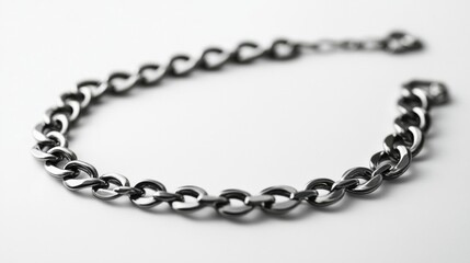 silver bracelet on white background