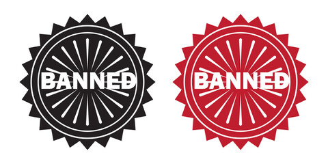 Banned Rubber Stamp Seal icon Vector. Banned Rubber icon Stamp on Grunge style. vector illustration.