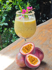 Passion fruit and passion fruit smoothie