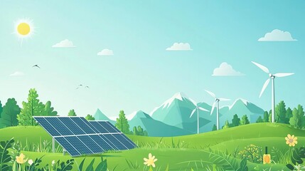 Green Monday Green Monday discounts on renewable energy gadgets, flat design illustration