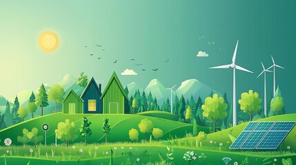 Green Monday Green Monday deals on sustainable tech, flat design illustration