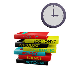 3 D Illustration of reading time