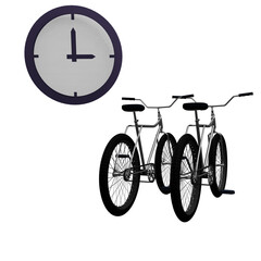 3 D illustration of time of bike time