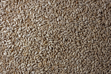 Peeled Sunflower Seeds Background: A Culinary Canvas of Shell-free Sunflower Seeds, Creating a Lively and Textured Background for Gourmet Cooking - Top View, Flat Lay
