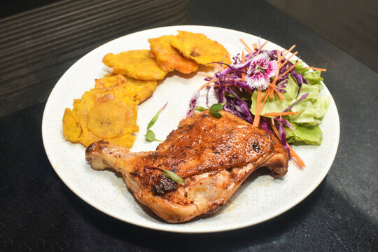 Chicken pollada, traditional Peruvian food