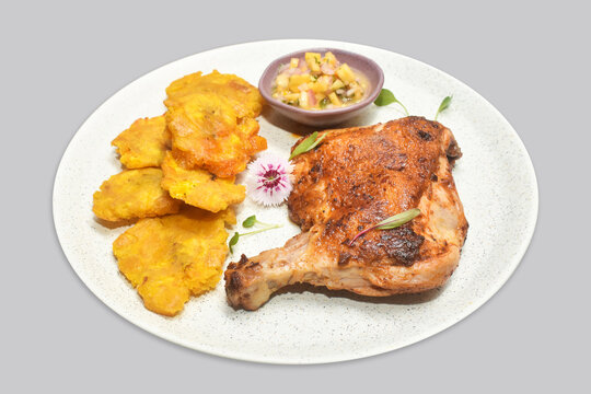Chicken pollada, traditional Peruvian food