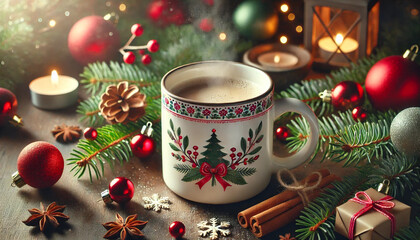 Coffee, Christmas, cozy, decorations

