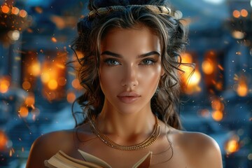 Patron of cities: Athene, often called Pallas, celebrated in Greek lore for her wisdom, martial prowess, craftsmanship, syncretised with Minerva, revered as the protector of many Greek municipalities.