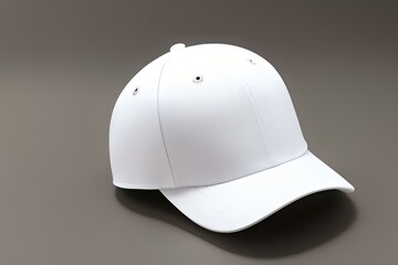Fototapeta premium a white baseball cap on a gray background