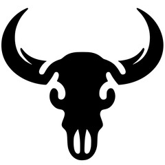Bull head skull logo silhouette