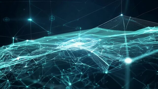 video of digital background hightech in 4k scientific technology data filled particles visuals representing future global connectivity communication computer 