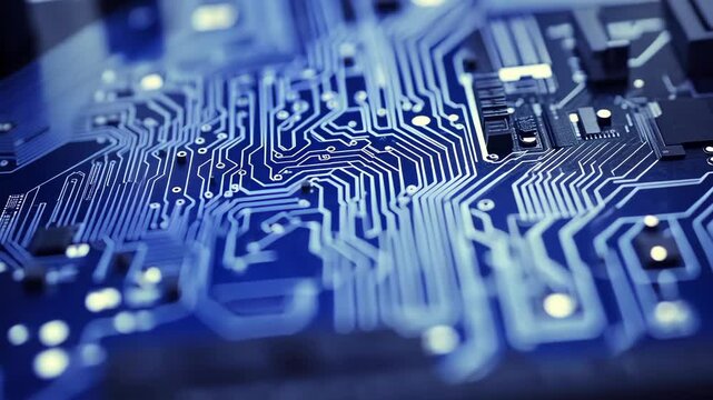 A close-up of a circuit board shows the intricate wiring and components