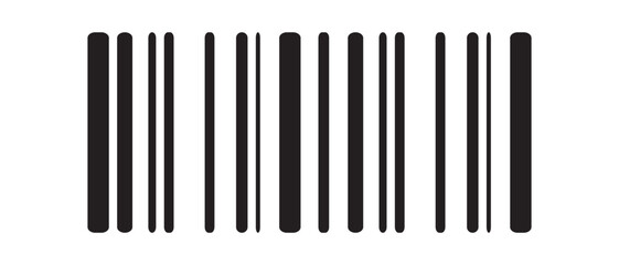 barcode icon. flat style bar code vector on white background. vector illustration.