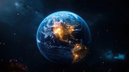 Sophisticated design illustrating the beauty of Earth’s connections under the night sky