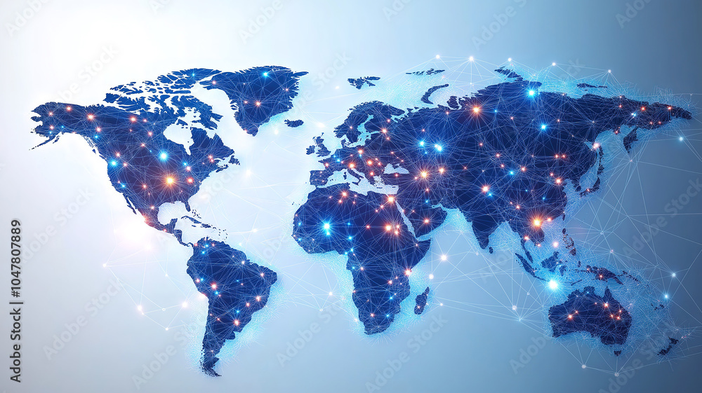 Poster sophisticated background showcasing the interconnectivity of users on a global scale