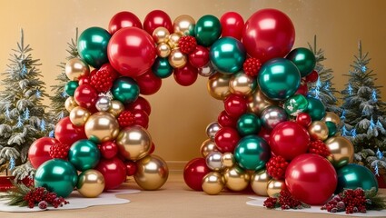 Obraz premium Colorful Christmas Balloons Background