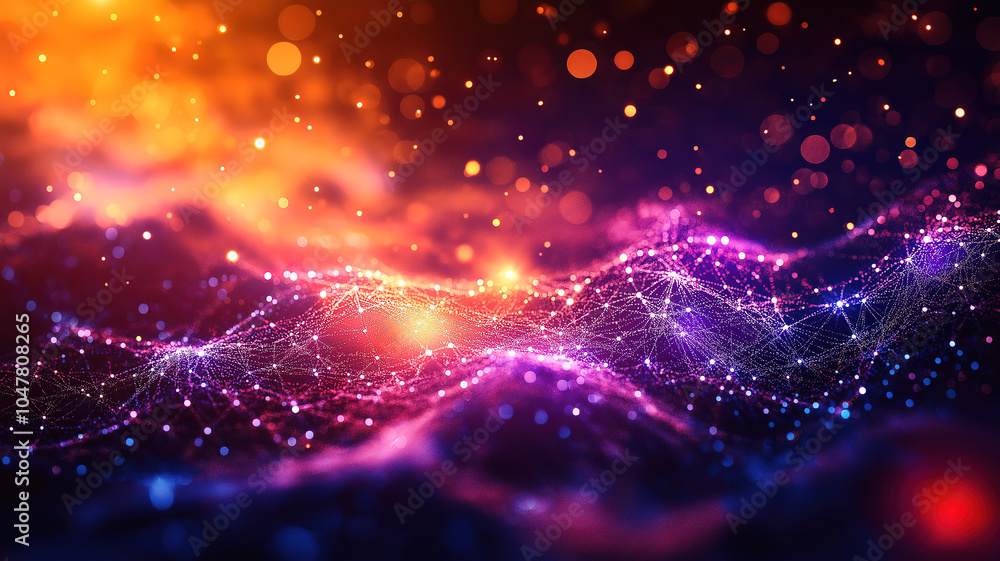 Aufkleber background of interconnected dots and lines representing a global network