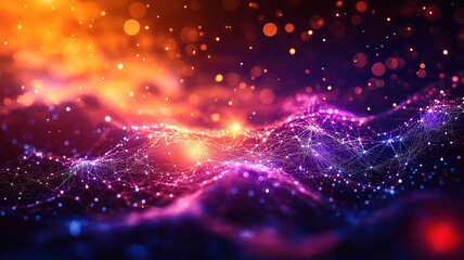 Fototapeta premium Background of interconnected dots and lines representing a global network