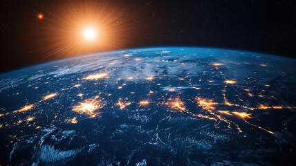 Obraz premium Sophisticated concept illustrating the interconnectedness of global trade and digital innovation