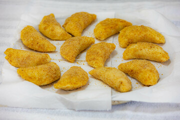 Traditional snack known as risoles, stuffed with minced meat and fried