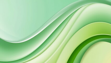 Obraz premium Abstract green background with wave. Generative Ai.