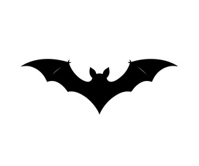 Halloween bat set. Black silhouette Halloween bat vector illustration