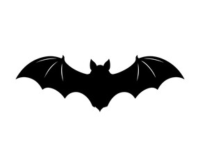 Halloween bat set. Black silhouette Halloween bat vector illustration