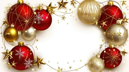 Festive Holiday Ornaments on a Bright Background