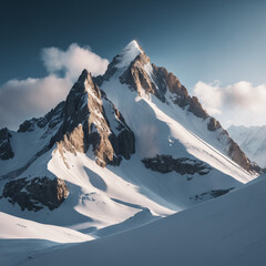 snow covered mountains in winter