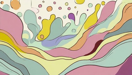 Naklejka premium Abstract background, waves and bubbles, gentle tones
