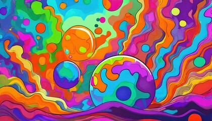 colorful background with circles