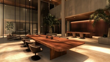 Fototapeta premium Spacious Modern Interior Design with Elegant Table