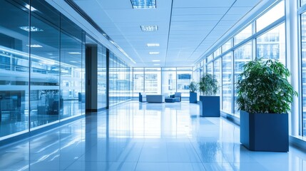 Obraz premium Modern Office Interior with Natural Light and Plants