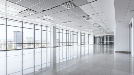 Spacious Modern Office Interior with City View