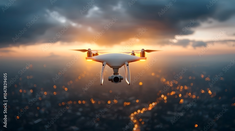 Poster captivating drone light show creating mesmerizing shapes and patterns in the night sky lighting up t