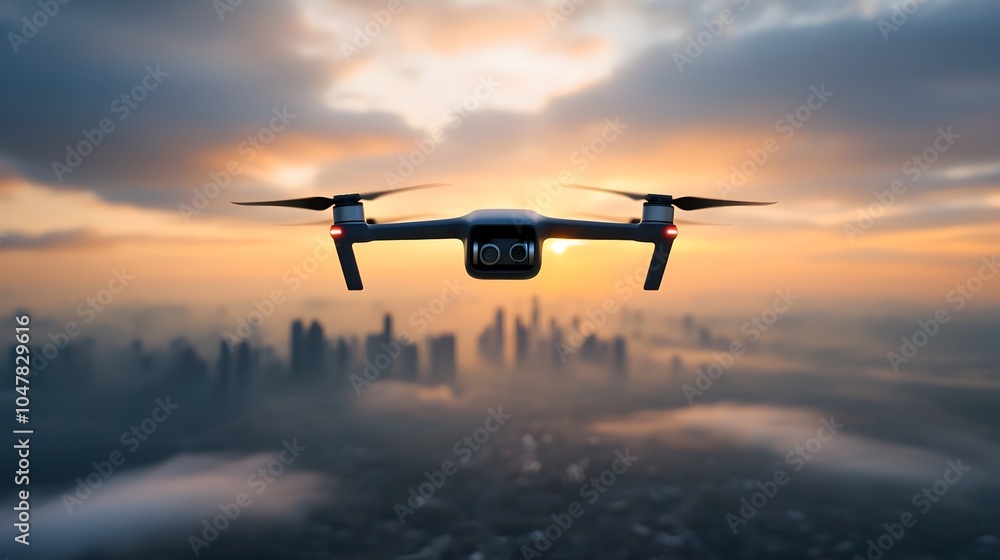 Poster mesmerizing drone light show illuminating the night sky over a captivating cityscape creating dynami