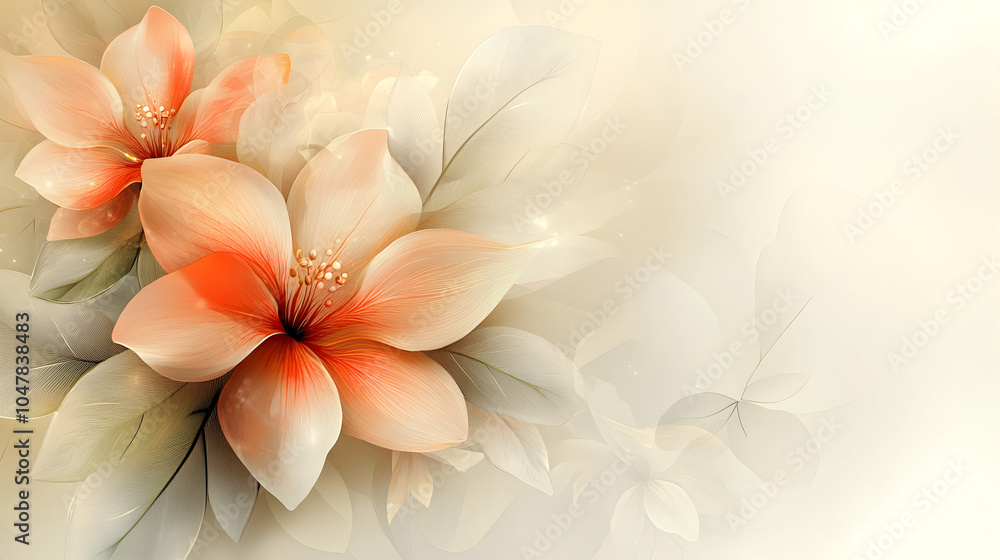 Aufkleber clean and simple vector flower background design with soft pastel colors