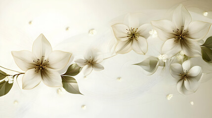 Clean and Minimalistic Vector Flower Background with Soft Colors and Simple Design Elements
