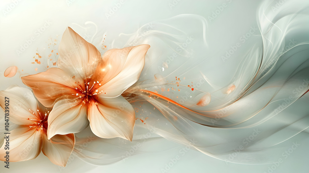 Aufkleber dynamic abstract banner featuring organic shapes and soft flowing lines in vibrant color palette