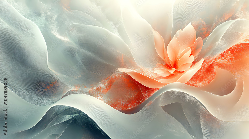 Aufkleber dynamic abstract banner featuring organic shapes and soft flowing lines in vibrant color palette