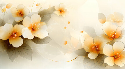 Elegant Vector Floral Background Featuring Soft Flowers in a Serene Color Palette