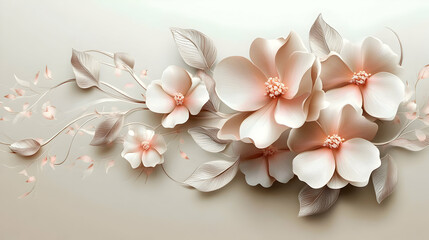 Elegant Vector Flower Design Featuring Delicate Blooms and Modern Aesthetic