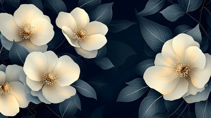 Elegant Vector Flower Design Featuring Delicate Blooms and Graceful Curves on a Soft Background